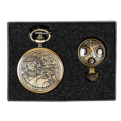 Boshiya Doctor Who Pocket Watch For Cosplay Dr. Who Vintage Bronze Quartz Watch With Chain Cosplay Accessories Anime Merch Gift Box #TOP5