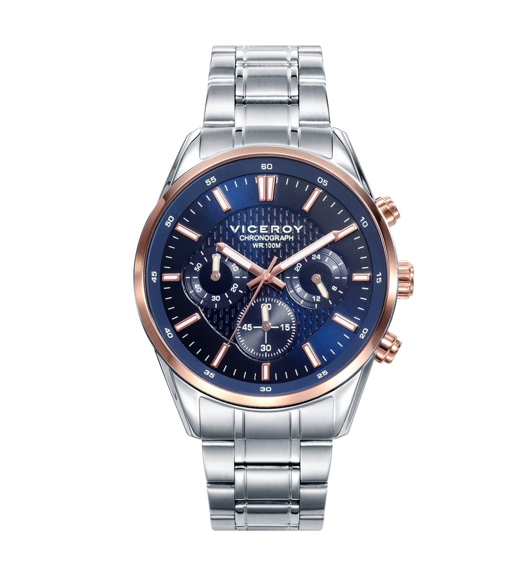 Viceroy Reloj Cronógrafo Hombre de Acero Inoxidable - 40 mm - Movimiento de Cuarzo - 401017