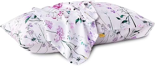 Miniatura 2 de NASUMR Funda de almohada de satén para cabello y piel, fundas de almohada de satén blanco para mujer, paquete de 2 fundas de almohada de satén