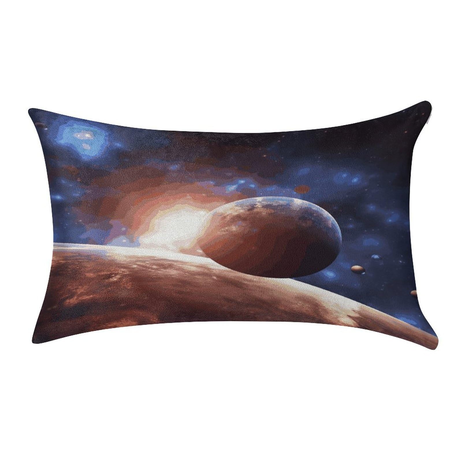 MUSM Planets in Space Background Pillow Case 12"X20" Luxury Velvet Throw Pillow Cover Fade Resistant Cozy Soft Pillowcases Pillow Protector Pillow Shams Lumbar Pillow Shells for Home&Gifts