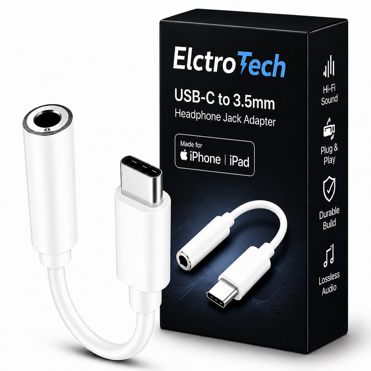 Bxlive Type-C to 3.5mm Audio Jack Connector/Adapter with DAC for iPhone 15, Samsung S Series, Google Pixel, Nothing & Any Type C Phones - Headphones Converter Compatible By ElctroTech-image-49