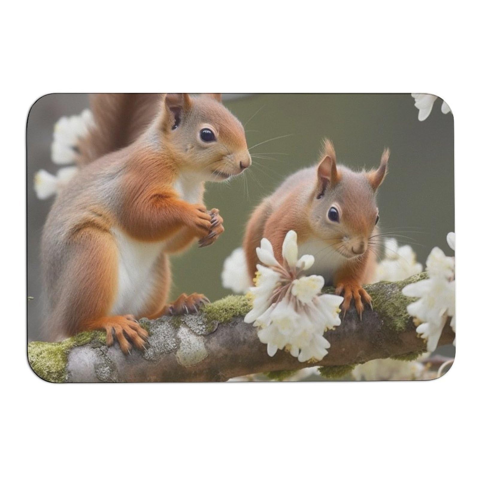 NTVOWPZO Squirrels Stone Bath Mats Squirrels Diatomaceous Earth Bath Mat Super Absorbent Bathroom Floor Mat Quick Drying Shower Mat for Shower Bathtub Bathroom Accessory