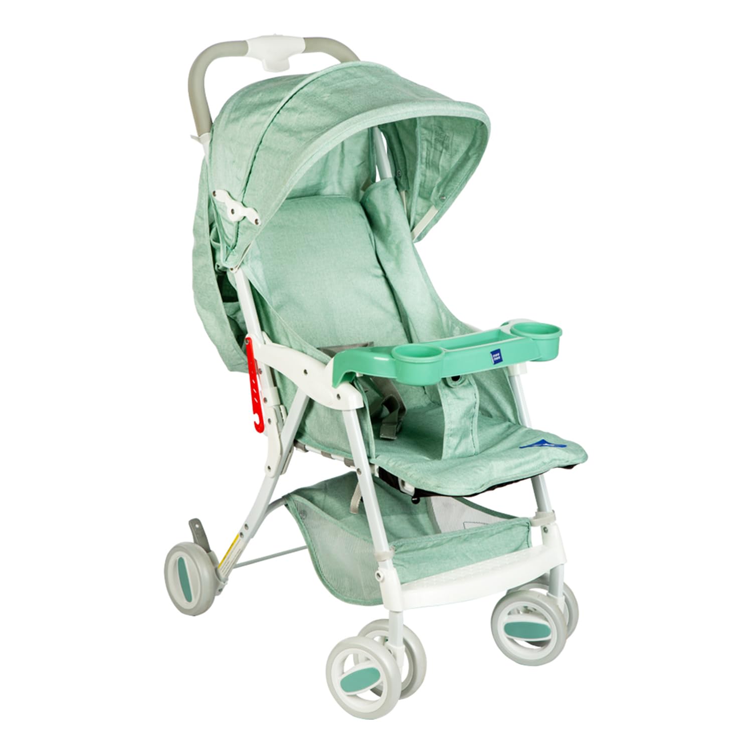 Mee Mee Baby Stroller (Green) for 0-3 Years | Pram with 3-Level Adjustable Backrest & Canopy | Reversible Handlebar,360° Swivel Wheels | Spacious Storage Basket &Comfortable Padding for Infants & Kids
