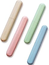 4 Pcs Portable Travel Toothbrush Travel Plastic Toothbrush Holder for Holiday, Travel, Eco-Friendly Material