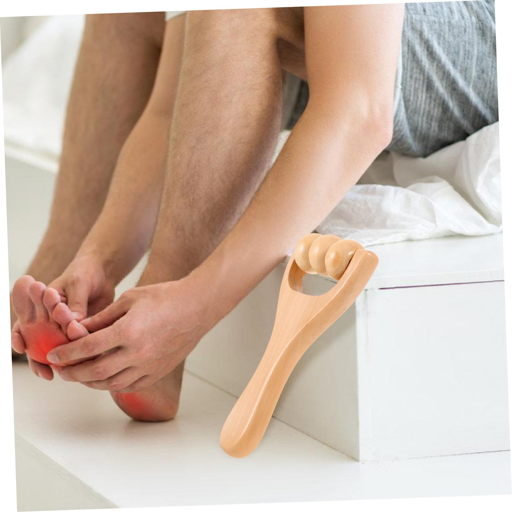 Vaguelly Set Massaggiatore in Legno per Piedi e Schiena Rullo per Massaggio Confortevole e Sicuro da Usare a Casa in Hotel