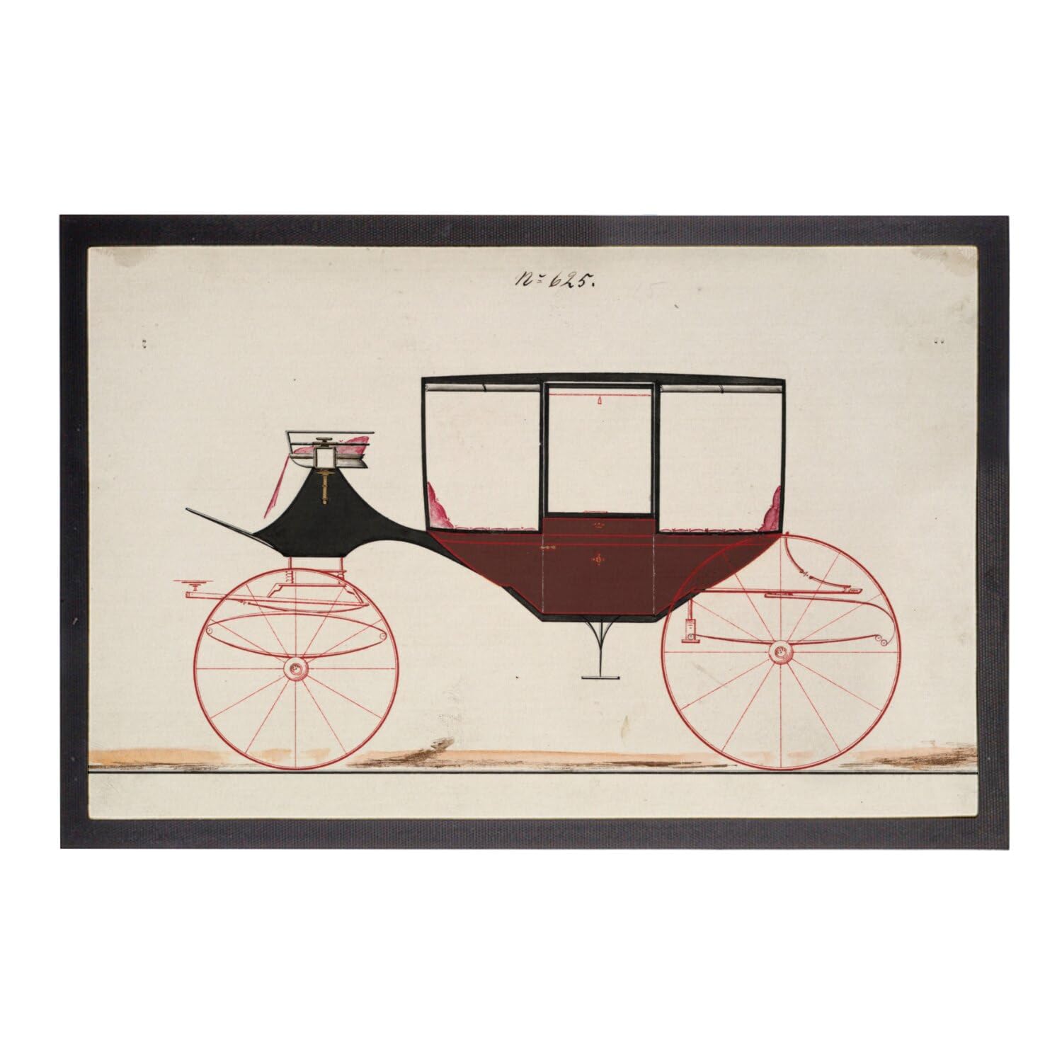 Paillasson Vieille Calèche vintage tapis d'entrée rétro 60x40cm pour maison