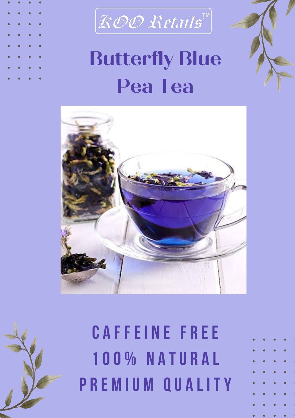 KOO Retails Butterfly Blue Flower Tea 50gm, Aparajita flower Herbal Tea (B09NR33Q74) Amazon Price History, Amazon Price Tracker