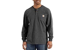 Men's Loose Fit Heavyweight Long-Sleeve Pocket Henley Carhartt T-Shirt