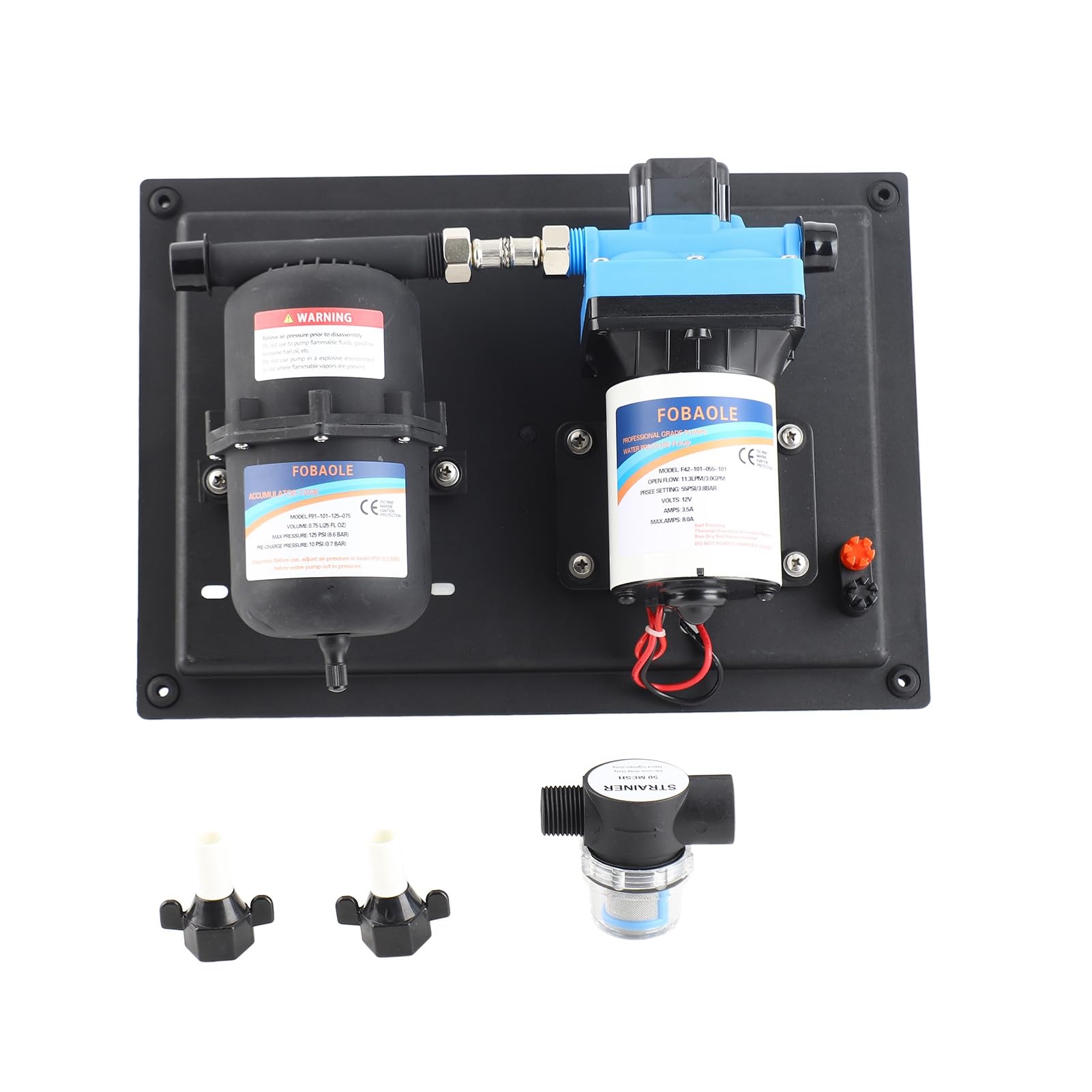 Dioche Bomba de Agua para RV DC 24 V 3,5 GPM 45 PSI Bomba de Diafragma de Agua Dulce con Interruptor de Presión y Tanque para RV, Remolque de Viaje, Cocina, baño: Fácil Instalación, Duradera y (12V)