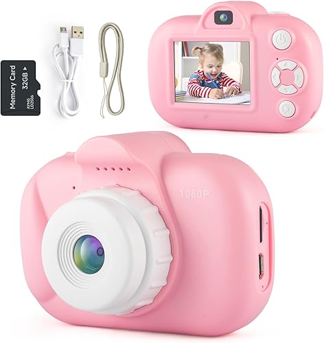 Cámara infantil para niñas y niños, juguetes de regalo, cámara para niños pequeños con juegos, cámara digital para selfie de doble lente HD de 48 MP