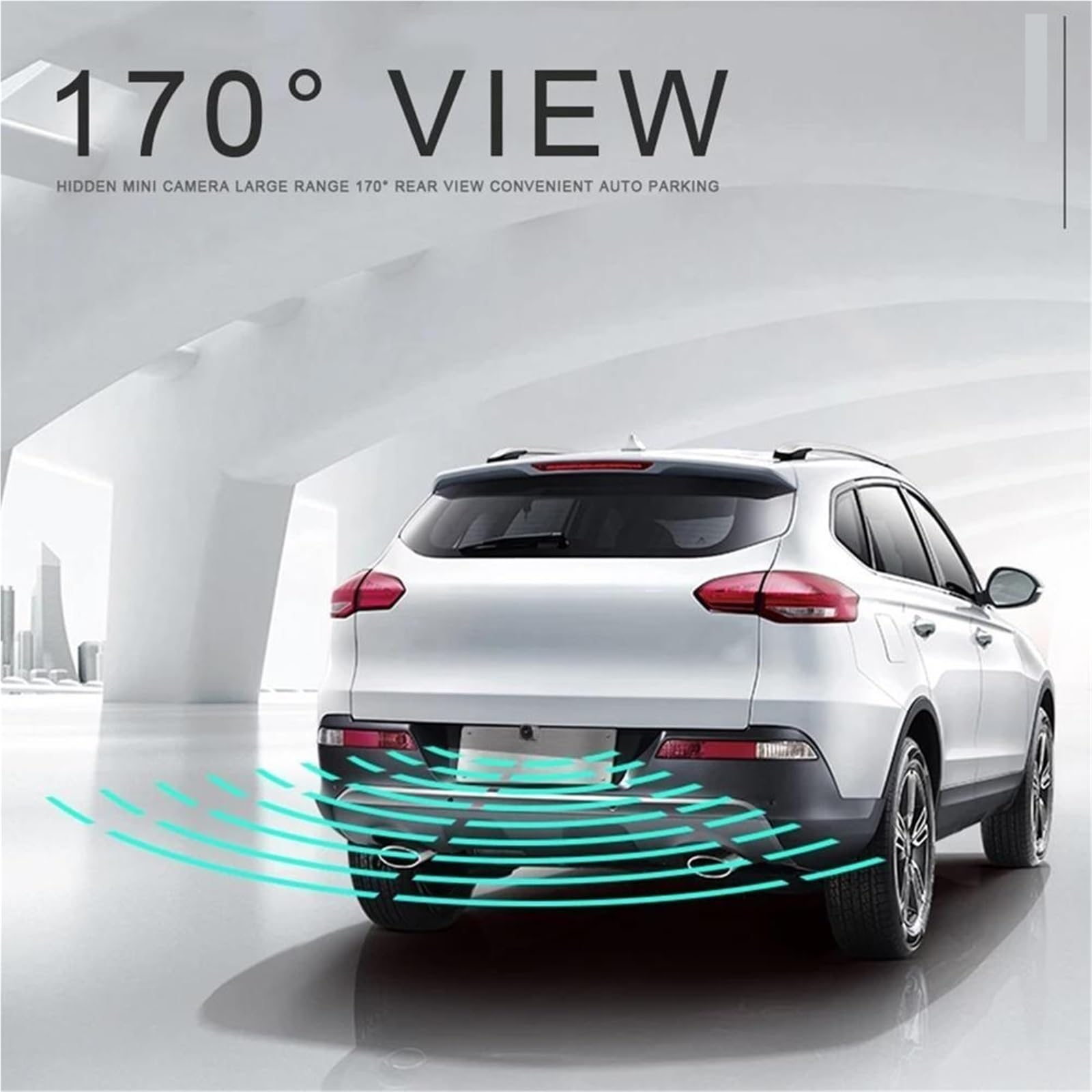 cámara de visión Trasera Gran Angular Impermeable 1080P HD para Medios de transmisión Pantalla Completa cámara inversa(A)