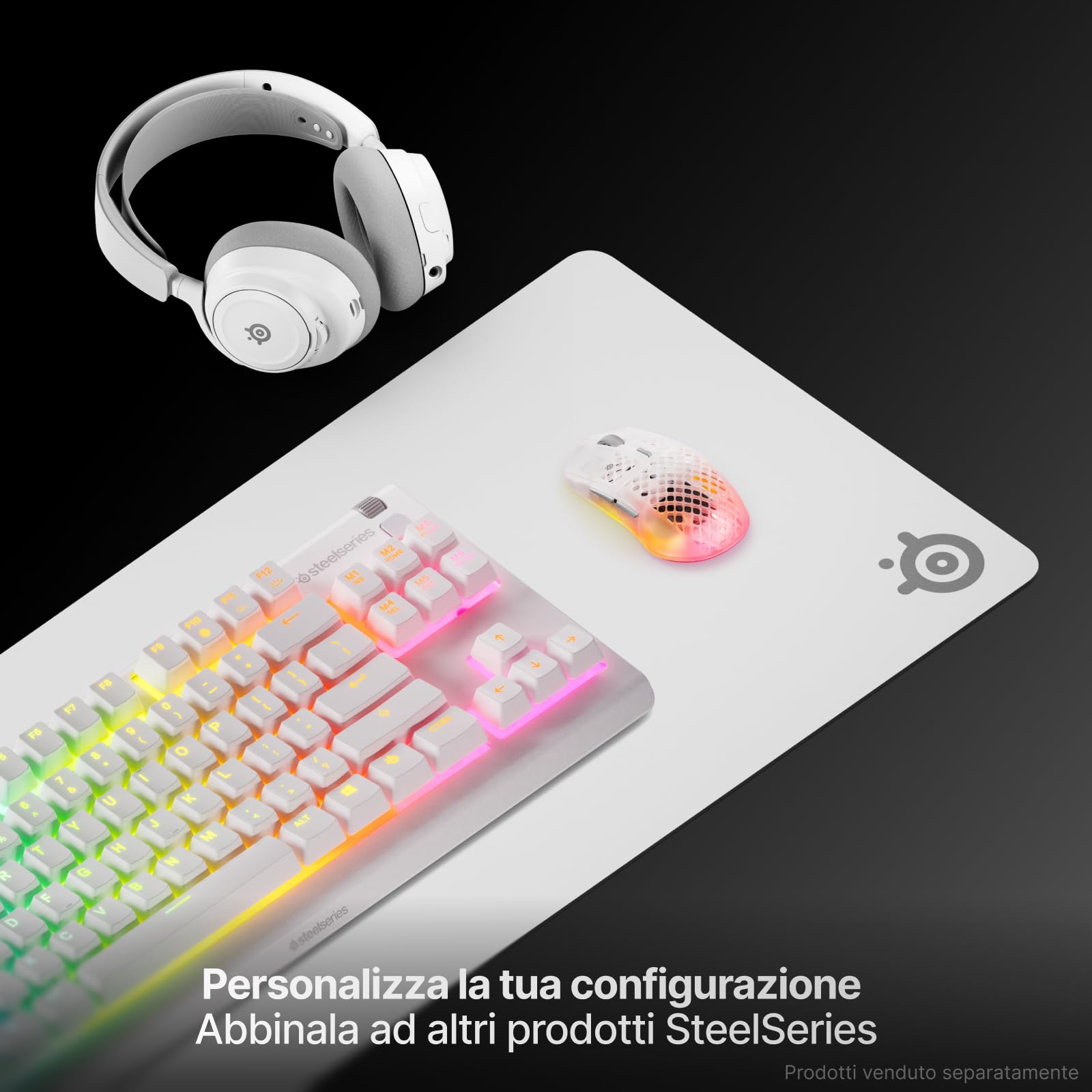 SteelSeries QcK - Tappetino per mouse da gioco pesante, base in gomma siliconica spessa e antiscivolo, tracciamento del picco, ottimizzato per FPS, MOBA, RTS, MMO, XXL, dimensioni 900 mm x 400 mm x 6