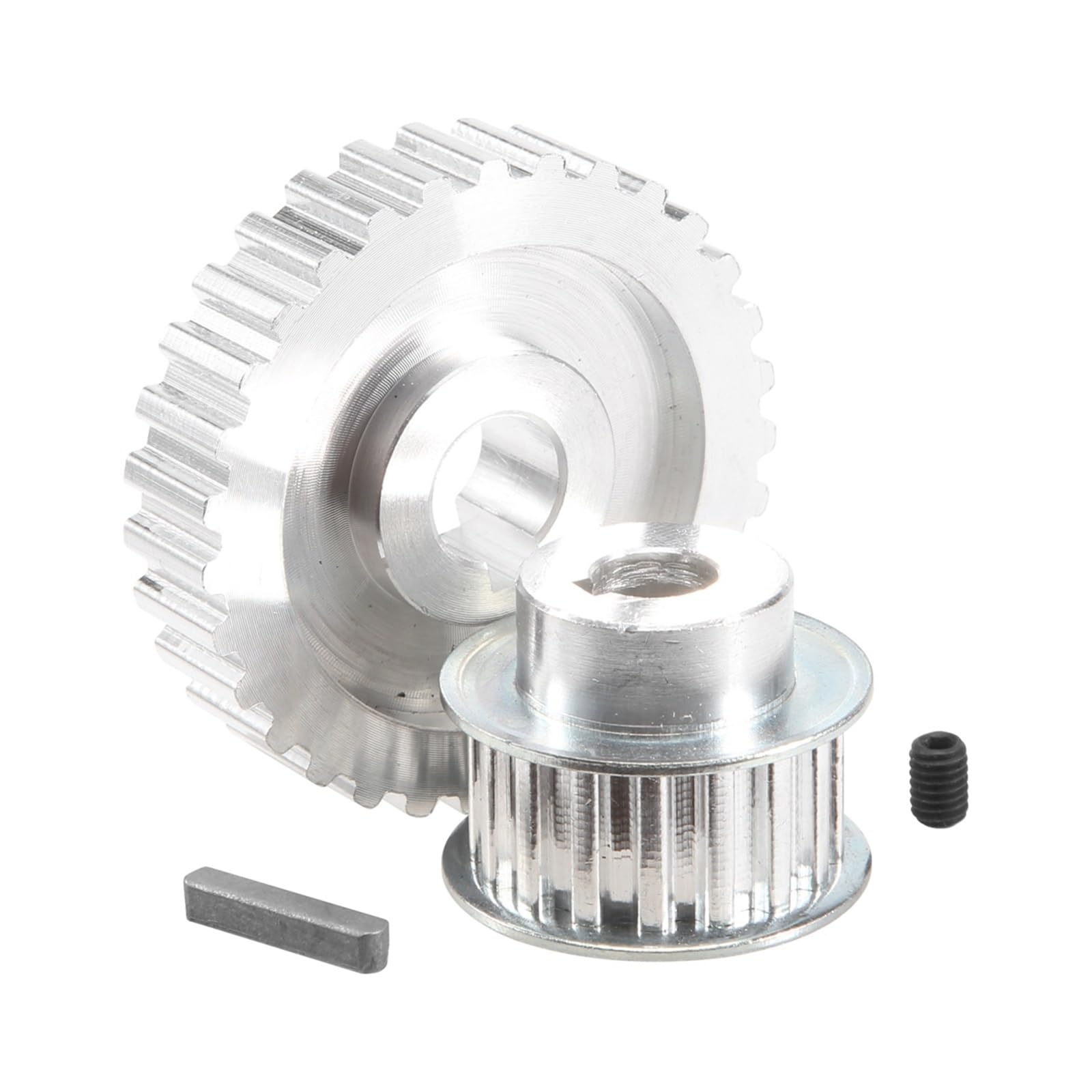 Poulie Synchrone Métal Pour Mini Tour CJ0618 - Kit 2 Pièces Roue Dentée Courroie Entraînement