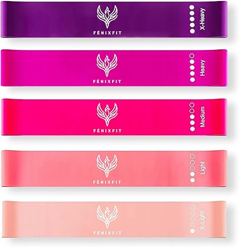 Fitness Elastic Bands, Set of 5 Resistance and Muscle Bands 100% Latex Exercise Bands for Yoga, Pilates, Buttocks, Arms and Legs.