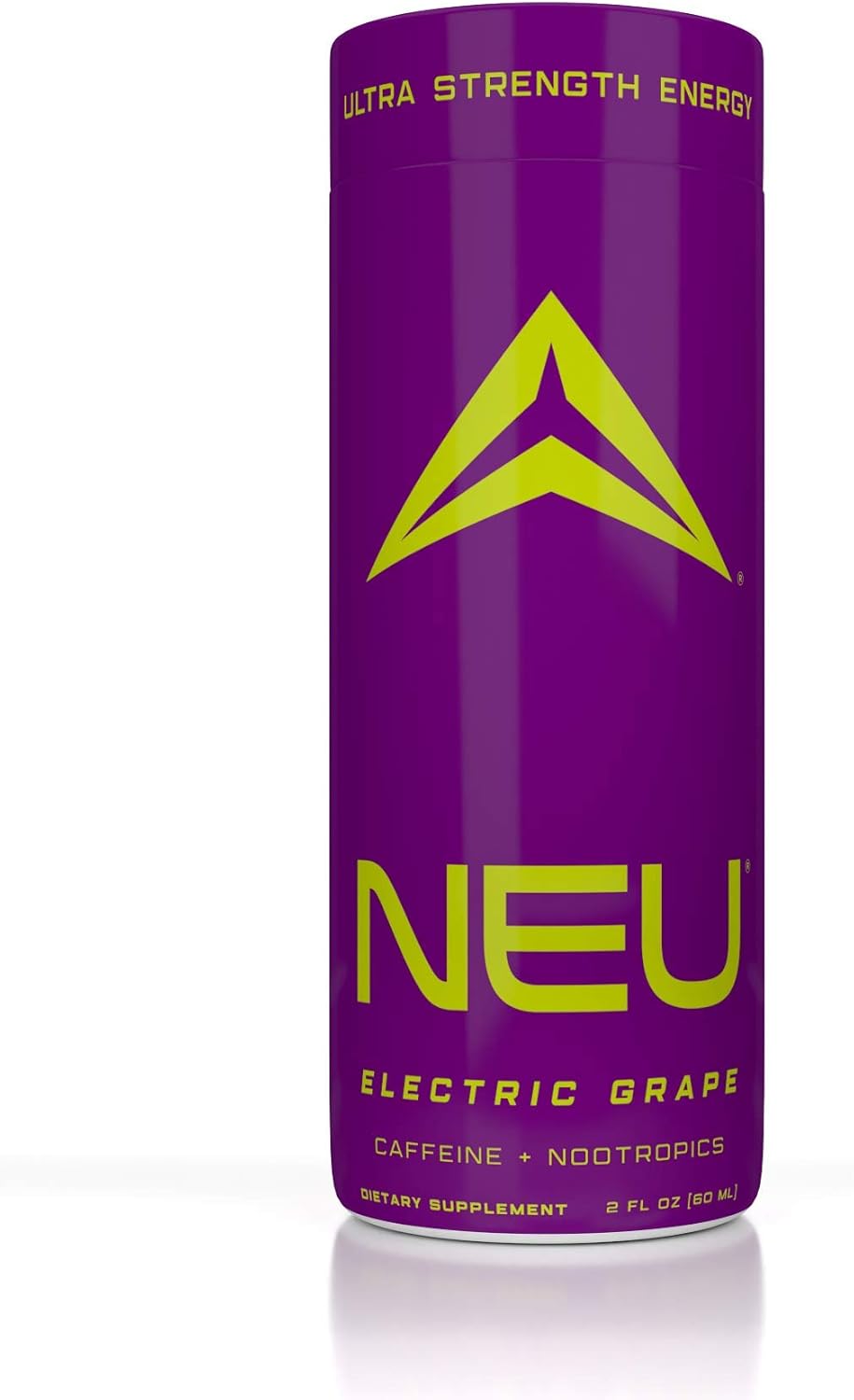 NEU Extra Strength Nootropic Energy Shots, Energy Drink: Brain Booster Focus Supplement, Coffee Alternative Nutritional Drink + Keto Energy Pre Workout, Zero Sugar, Electric Grape 2 Fl Oz: Health & Personal Care