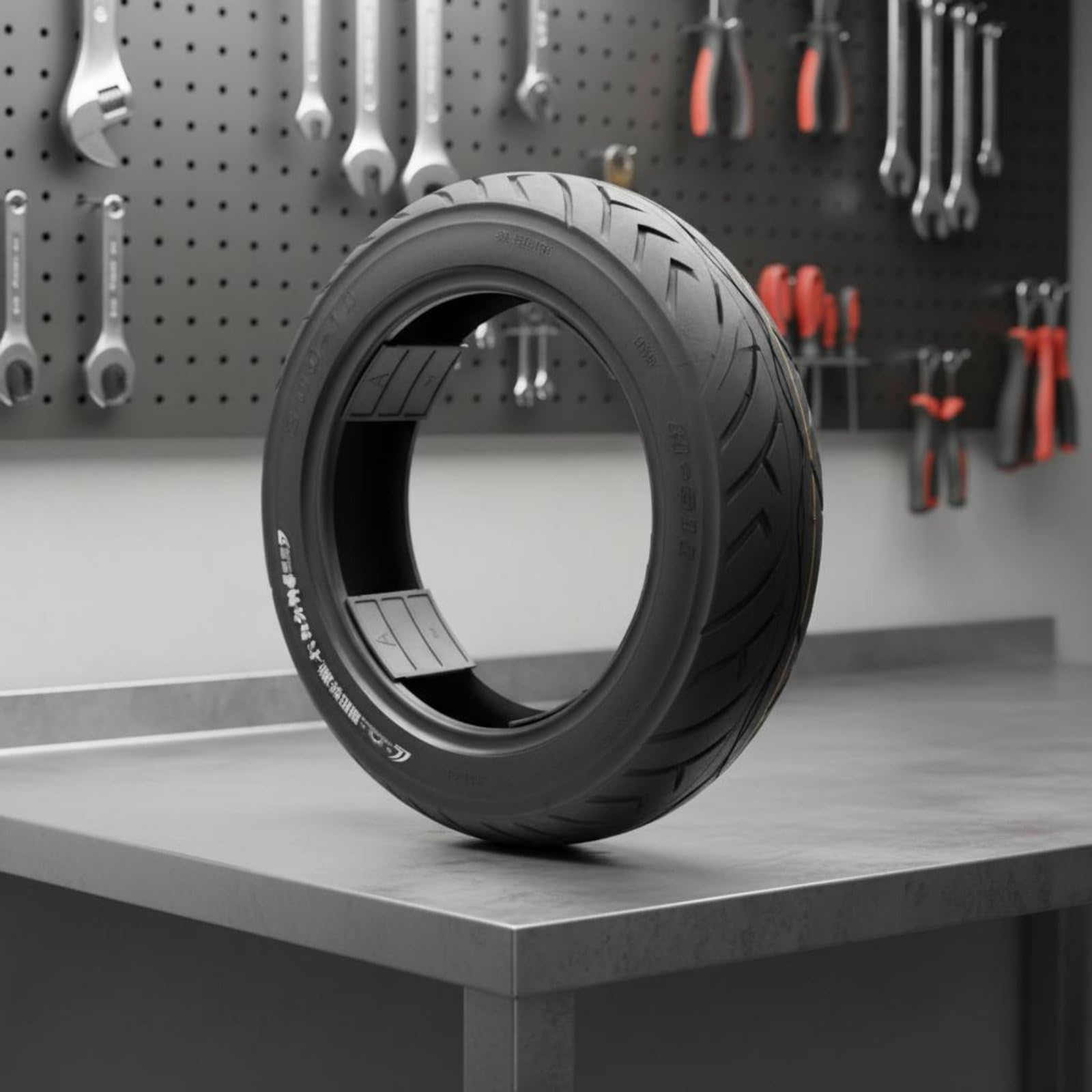 Neumático para Patinete Eléctrico Neumático Rueda Cubierta Llanta Tubeless de Caucho Resistente Menor Mantenimiento con Superficie de Tracción