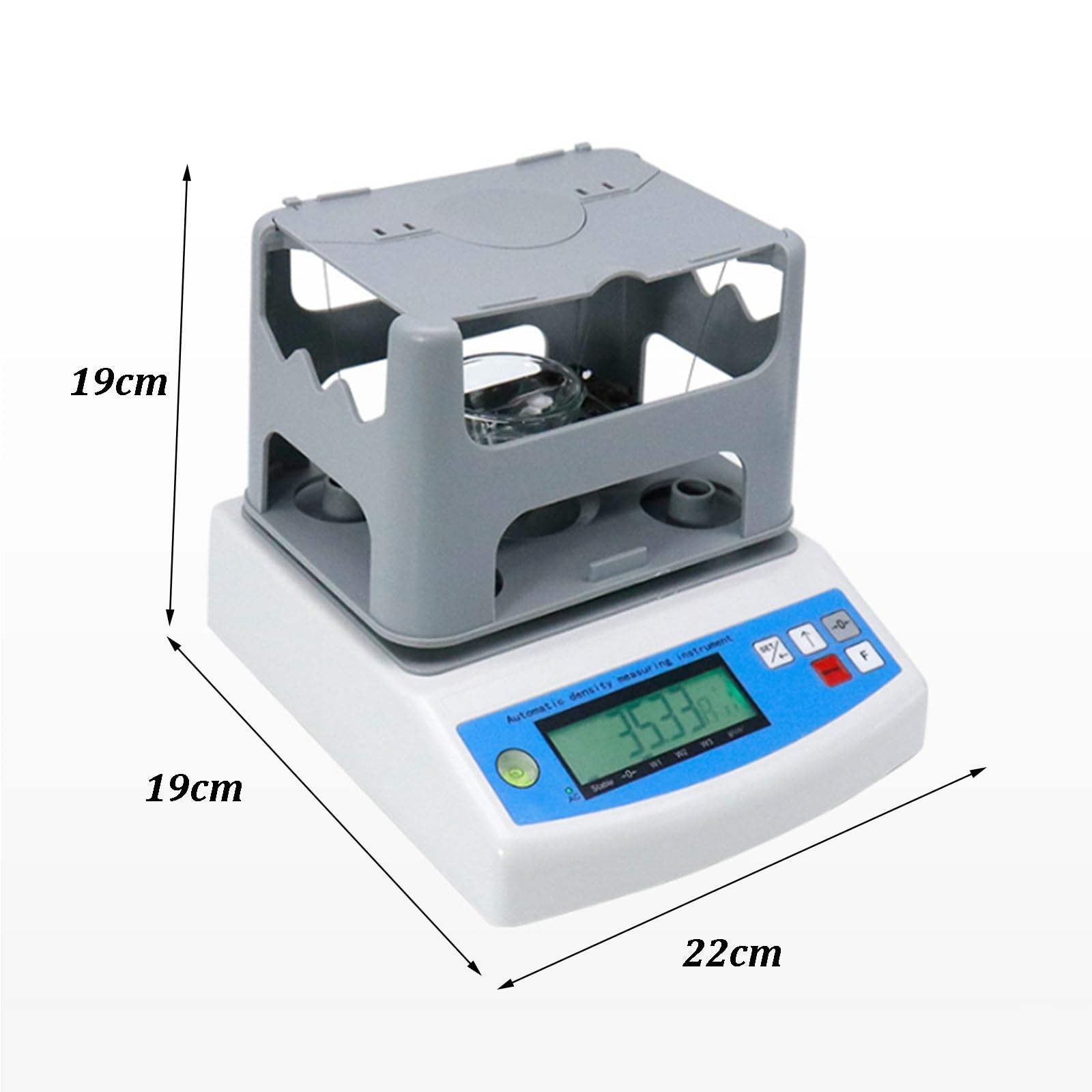 Edelmetall-Densimeter, Gold-K-Werttester mit LCD-Display und Wassertank, integrierter Akku, ABS-Schalendichtetester für Schmuckmünzen