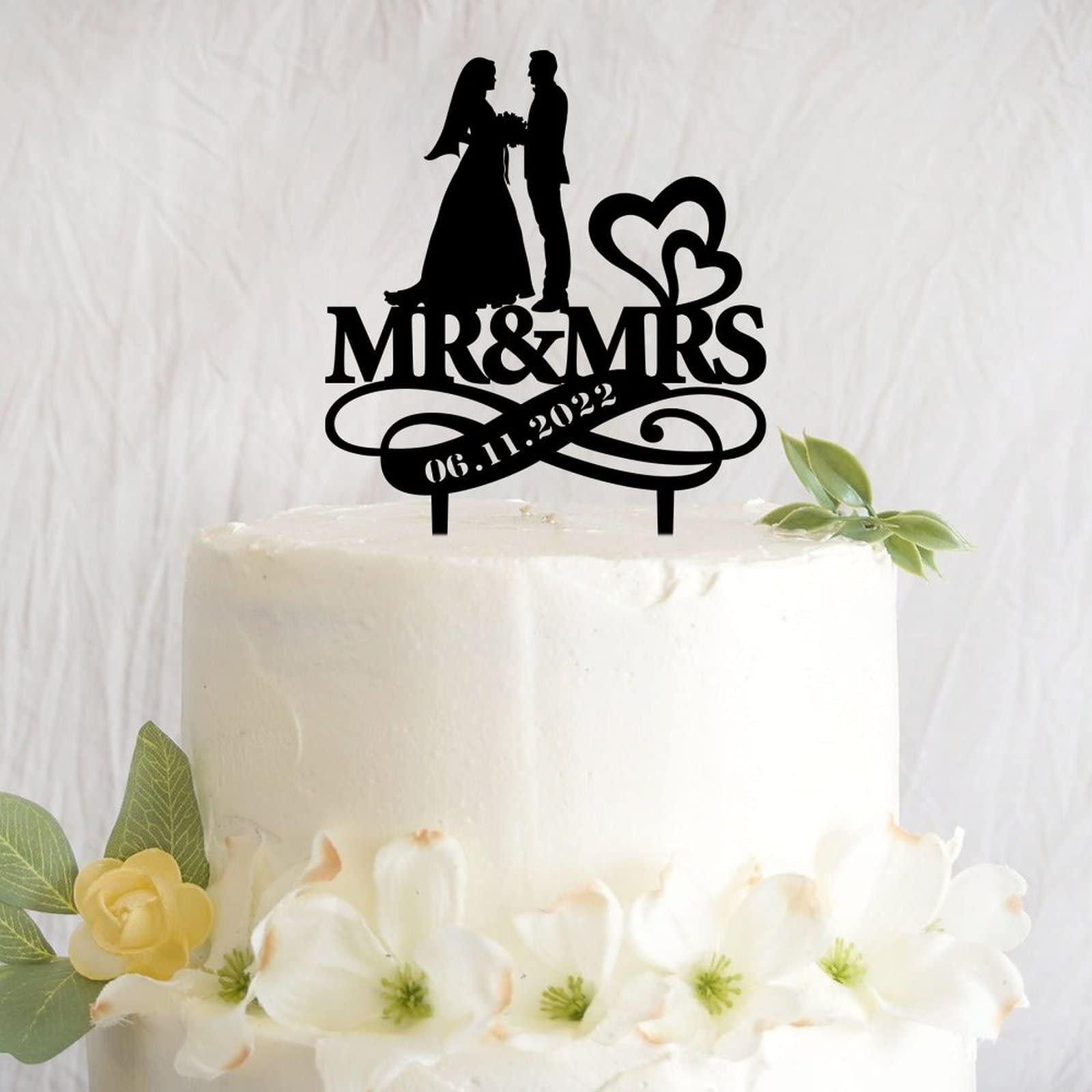 ROSENICE Topper Per Torta Love Amore – Decorazione Matrimonio In Legno – 15 X 7,8 Cm