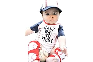 Half Birthday Boy Girl Half Way to First Baseball Onesie