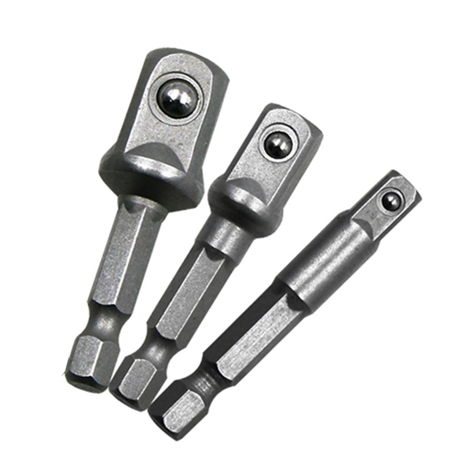 3 szt. Elektronarzędzia Zestaw adapterów gniazdowych ze stali Uchwyt sześciokątny 1/4 "3/8" 1/2" Zestaw przedłużek