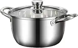 Panela de aço inoxidável para sopa, panela multiuso, grande capacidade, base universal, antiaderente, para café da manhã com vegetais, Style B