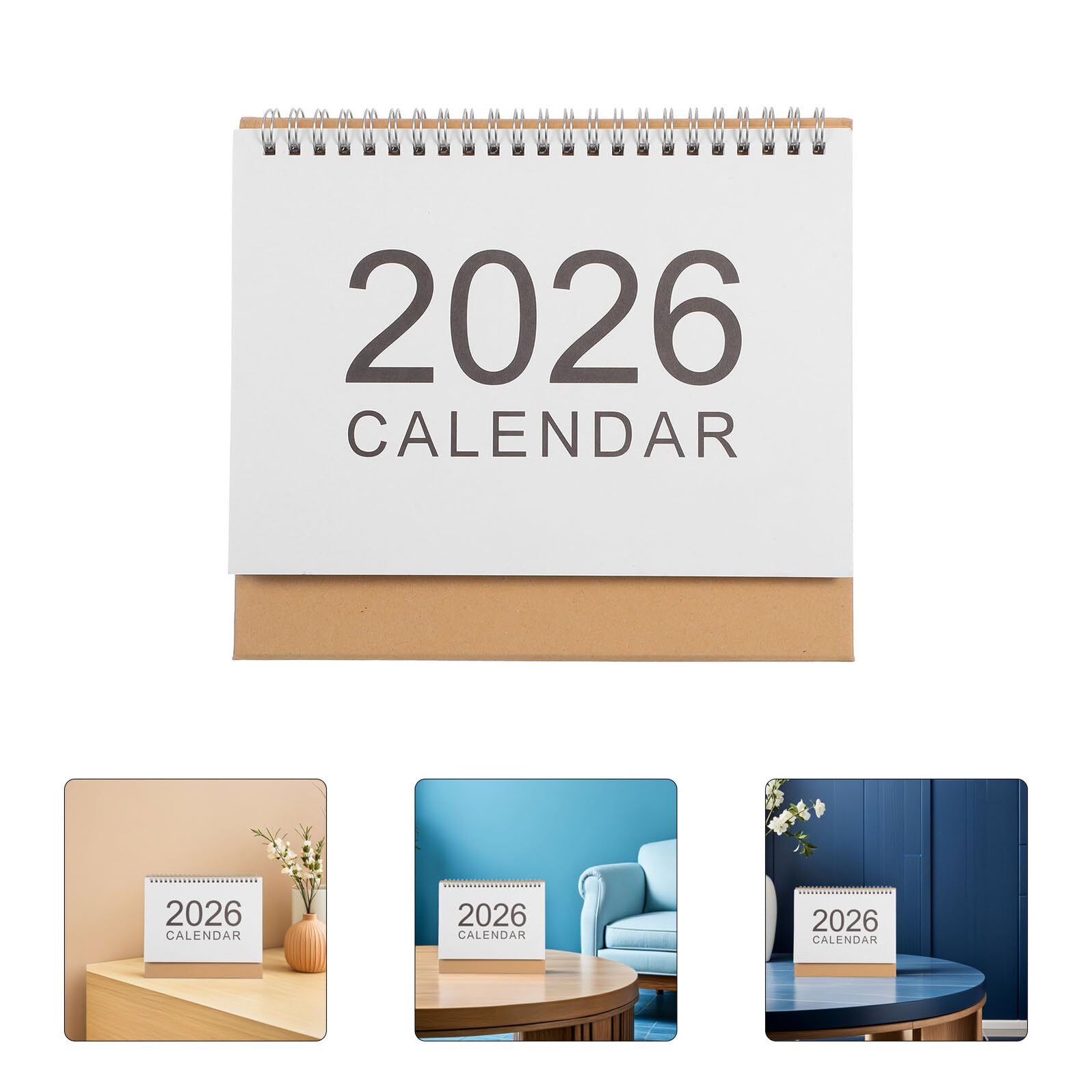 Calendario 2026 2 Pezzi Calendario da scrivania Calendario mensile Planner Giornaliero Desktop per Ufficio Casa Decorativo in Piedi