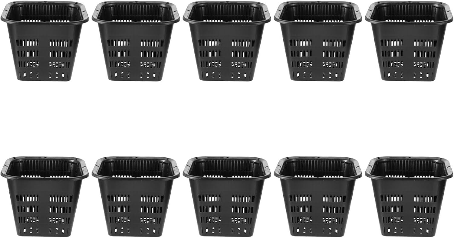 Cabilock 10pcs Hydroponics Planting Mesh Root Plastic Pots for Indoor Garden Breathable Design for Drought Resistance and Water Saving and Easy to Use