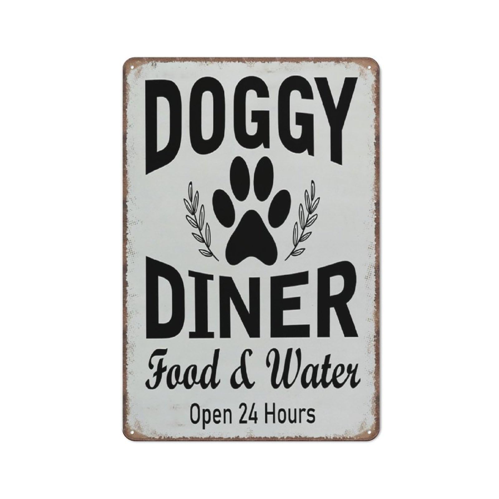 Dog Food Decor Sign Doggy Diner Sign Funny Metal Sign Metal Sign Plaque Poster 8x12 Inch