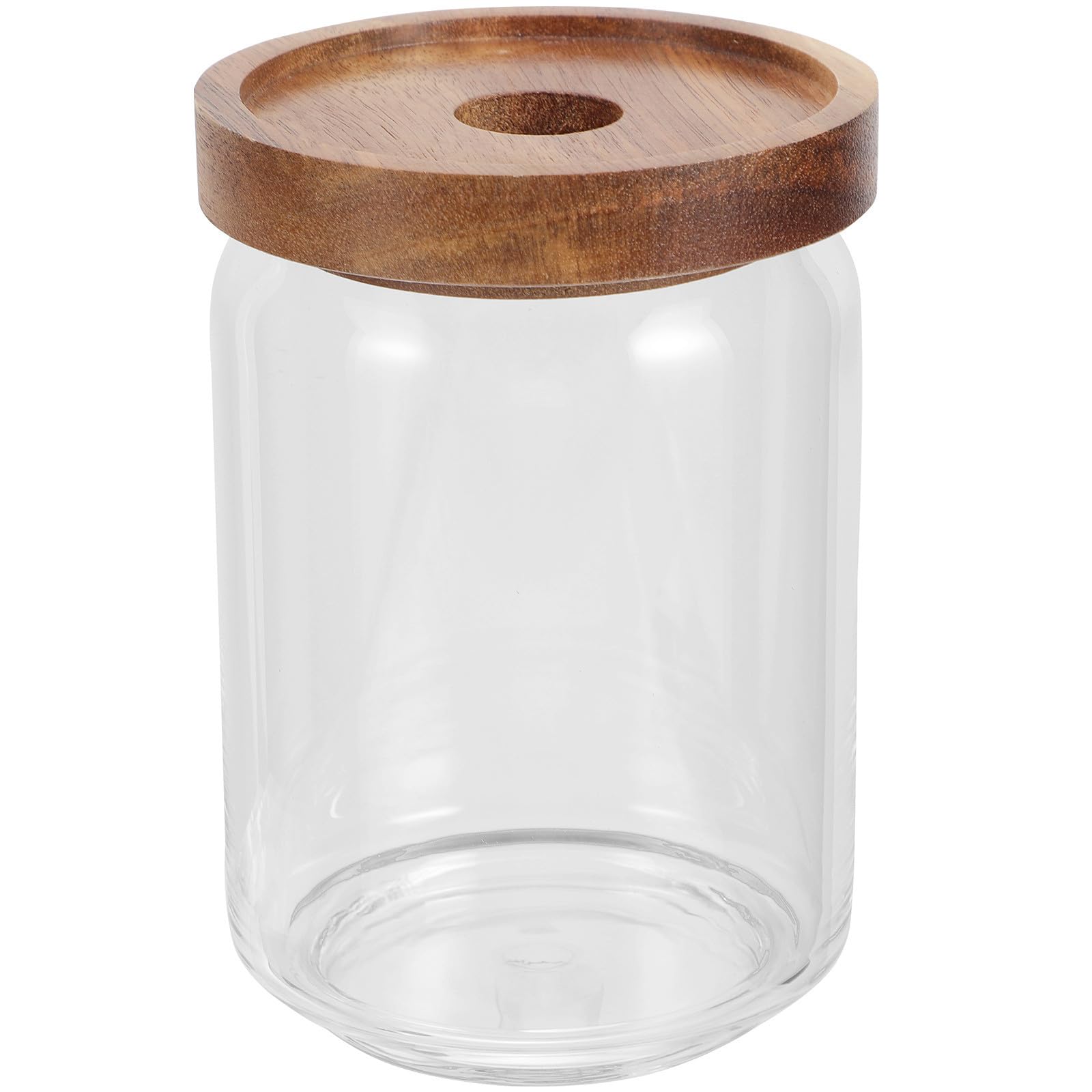 Tarro de cristal de 640ml con tapa de madera para café y alimentos secos