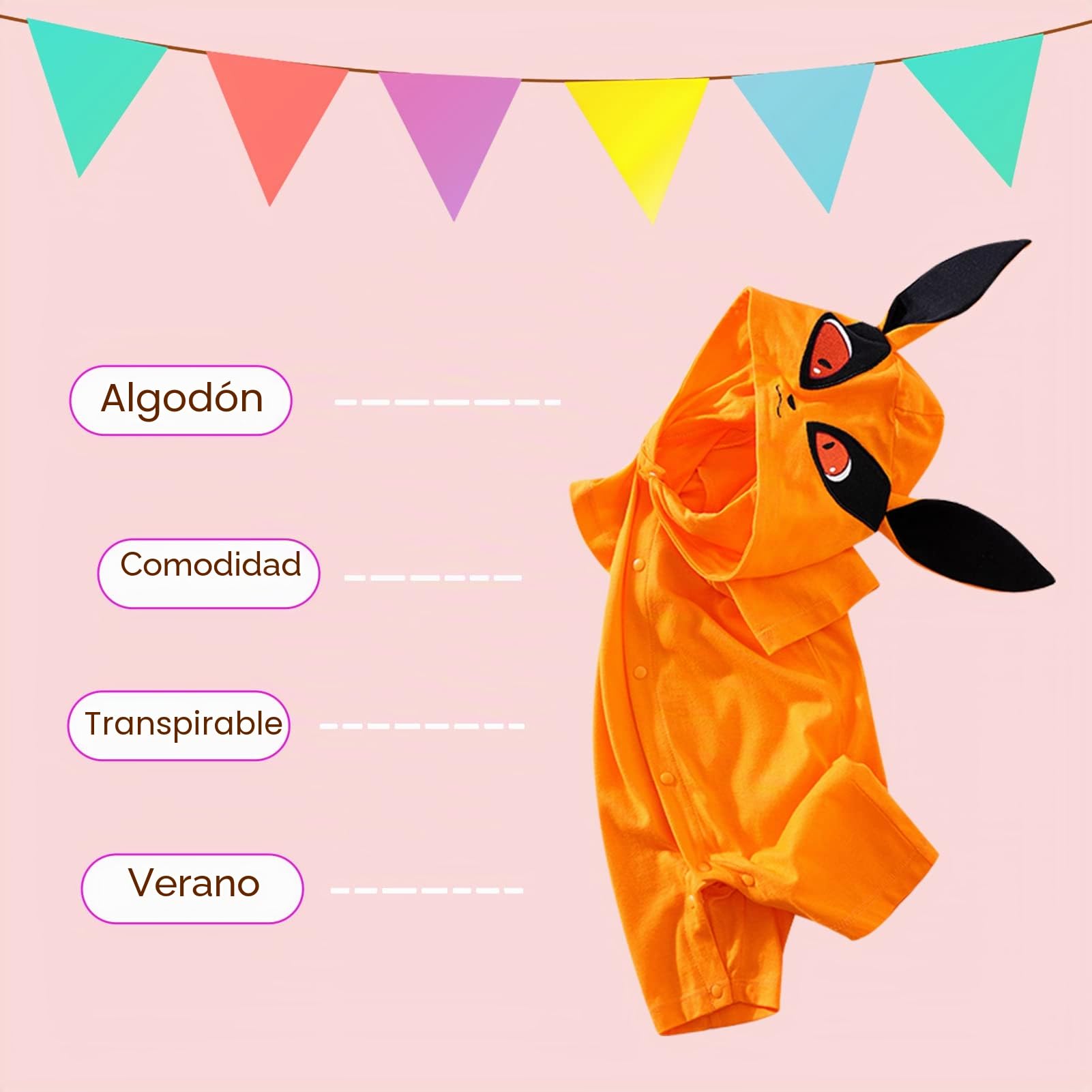 Lindo mameluco de anime para recién nacido, disfraz de Halloween, cosplay