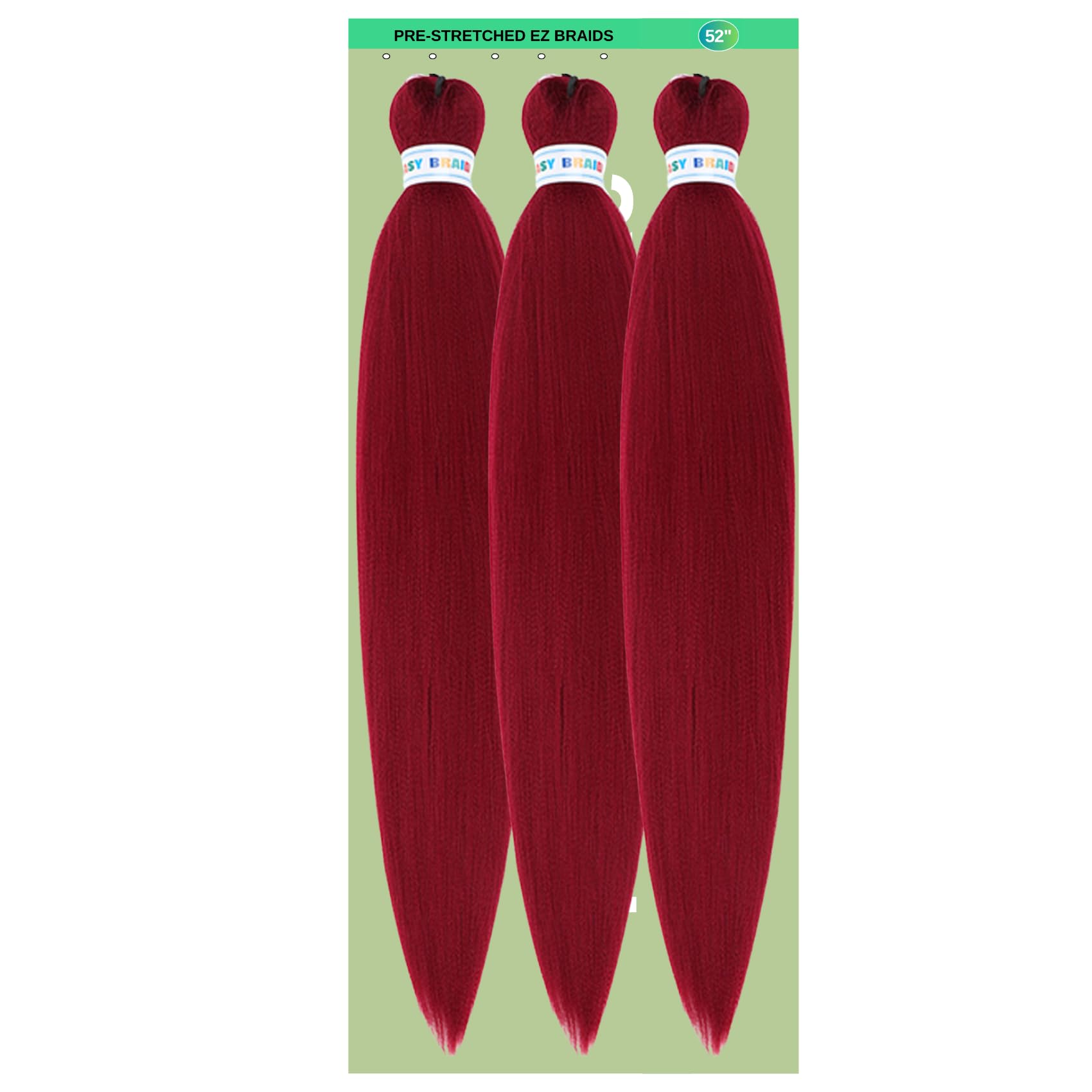 Gozill Burgundy Braiding Hair Pre stretched Burgundy Red Braiding Hair Prestretched Twist Gyal Hypoallergenic Non Toxic Synthetic Knotless