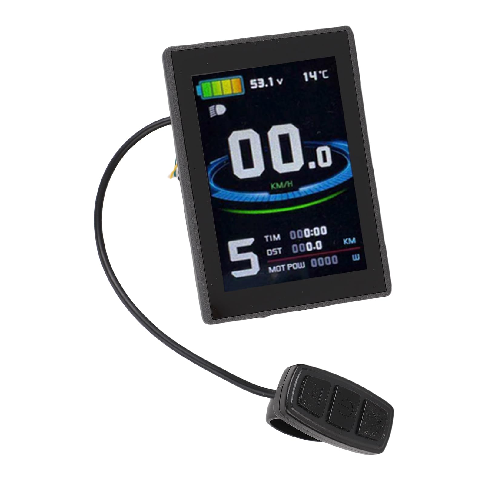 Display LCD per Scooter Elettrico, Pannello di Controllo LCD per Bici Elettrica a Colori ABS, Connettore 24V 36V 48V SM, Pulsanti Esterni, Schermo Trasparente Diurno e Notturno per Pendolari
