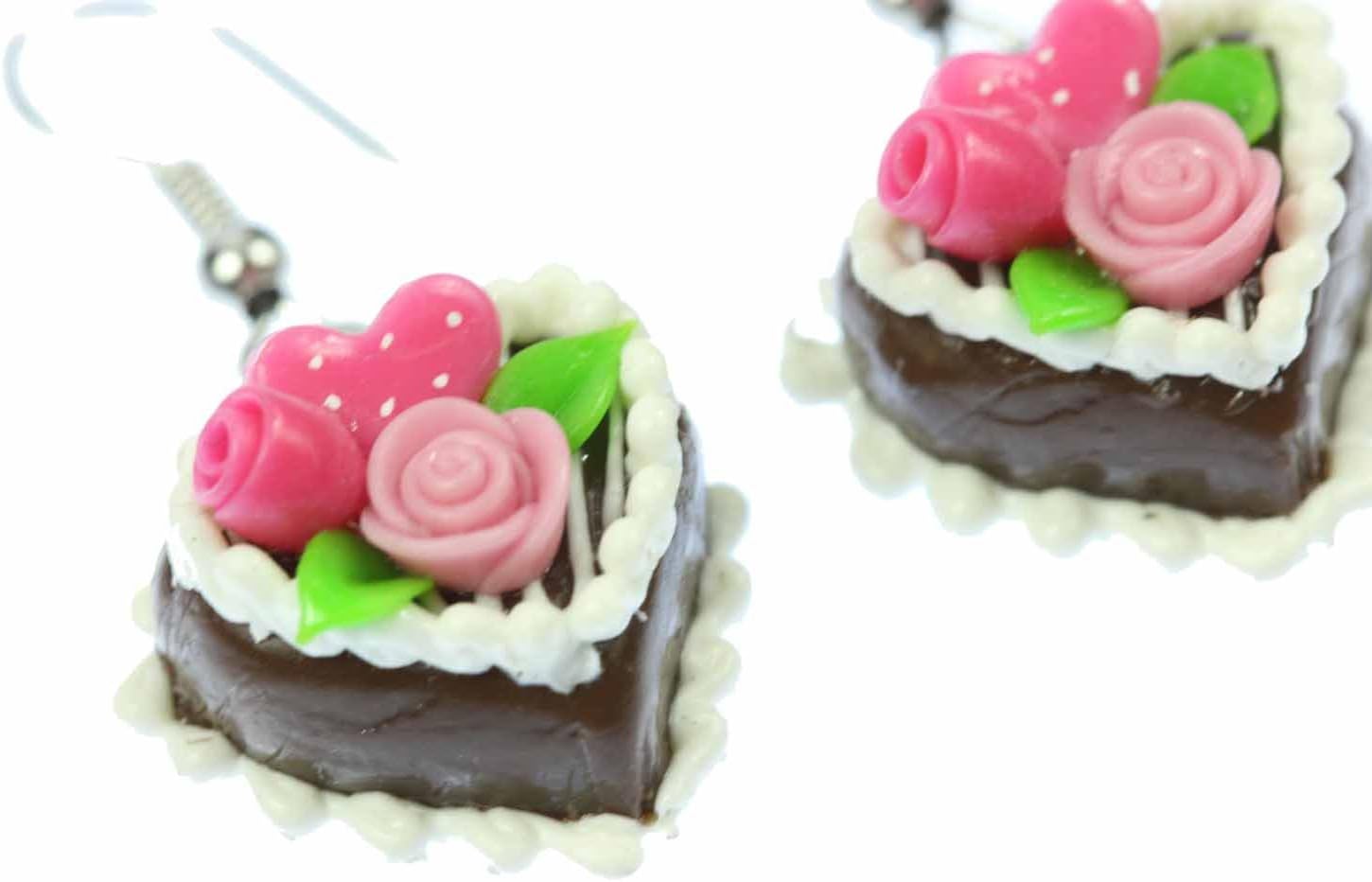 Gingerbread Heart Earrings Miniblings Oktoberfest Christmas Roses