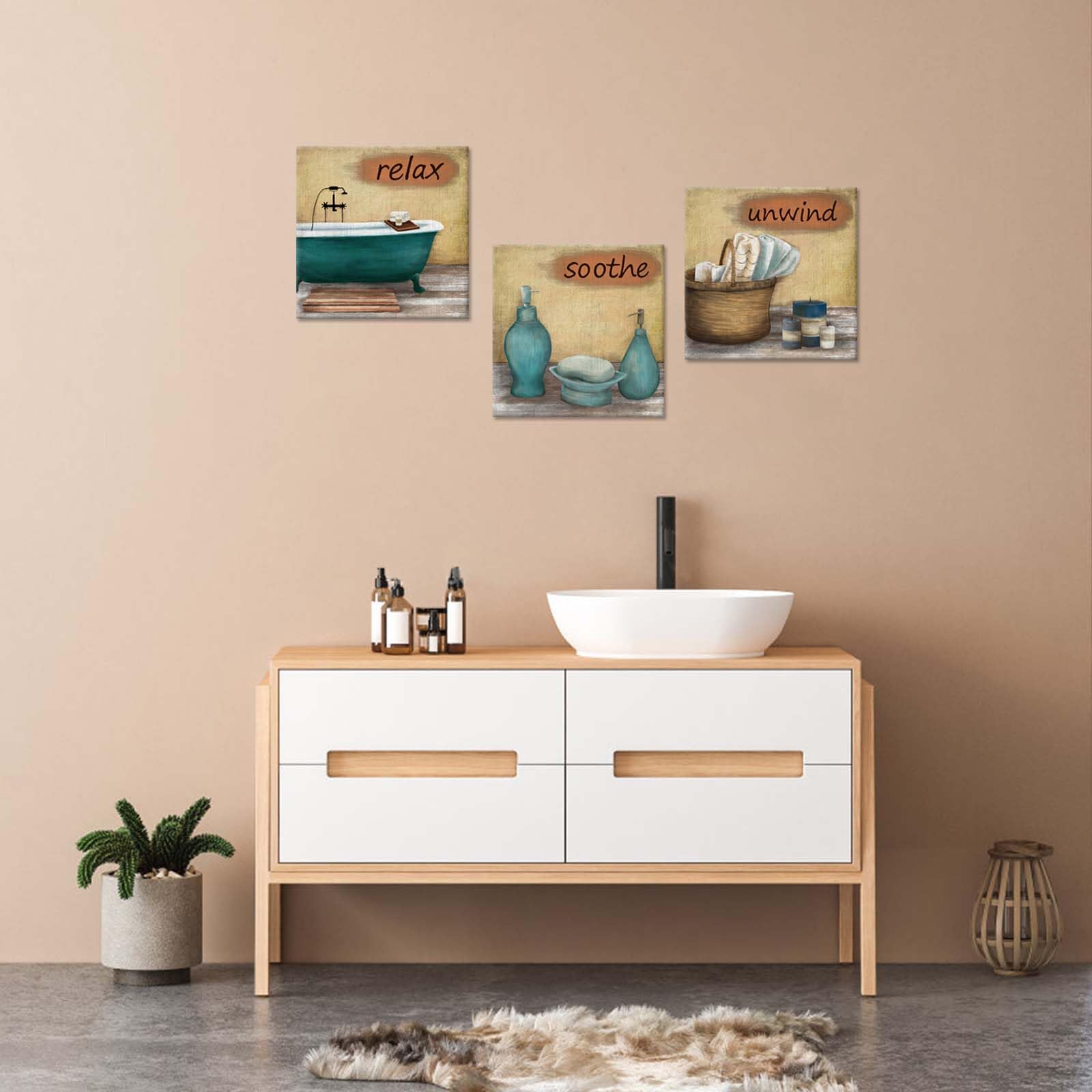 Amazon.com: Zlove Bathroom Wall Decor Relax Unwind Soothe Wall Art