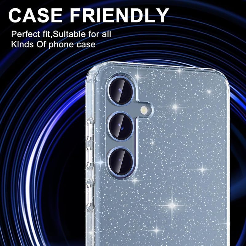Image of Skinomi Camera Lens Protector Compatible with Samsung Galaxy S25 5G [Anti-Scratch] Premium Tempered Glass Film Aluminum Alloy Lens Ring Cover- Sierra Blue