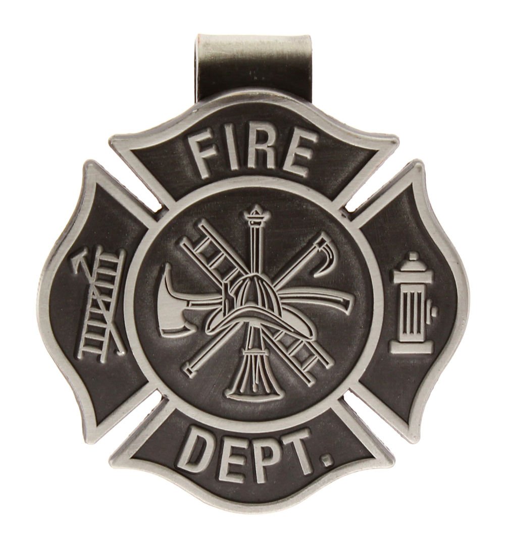 Sterling Gifts Firefighters Visor Clip Cross Pewter, Fireman Visor Clips