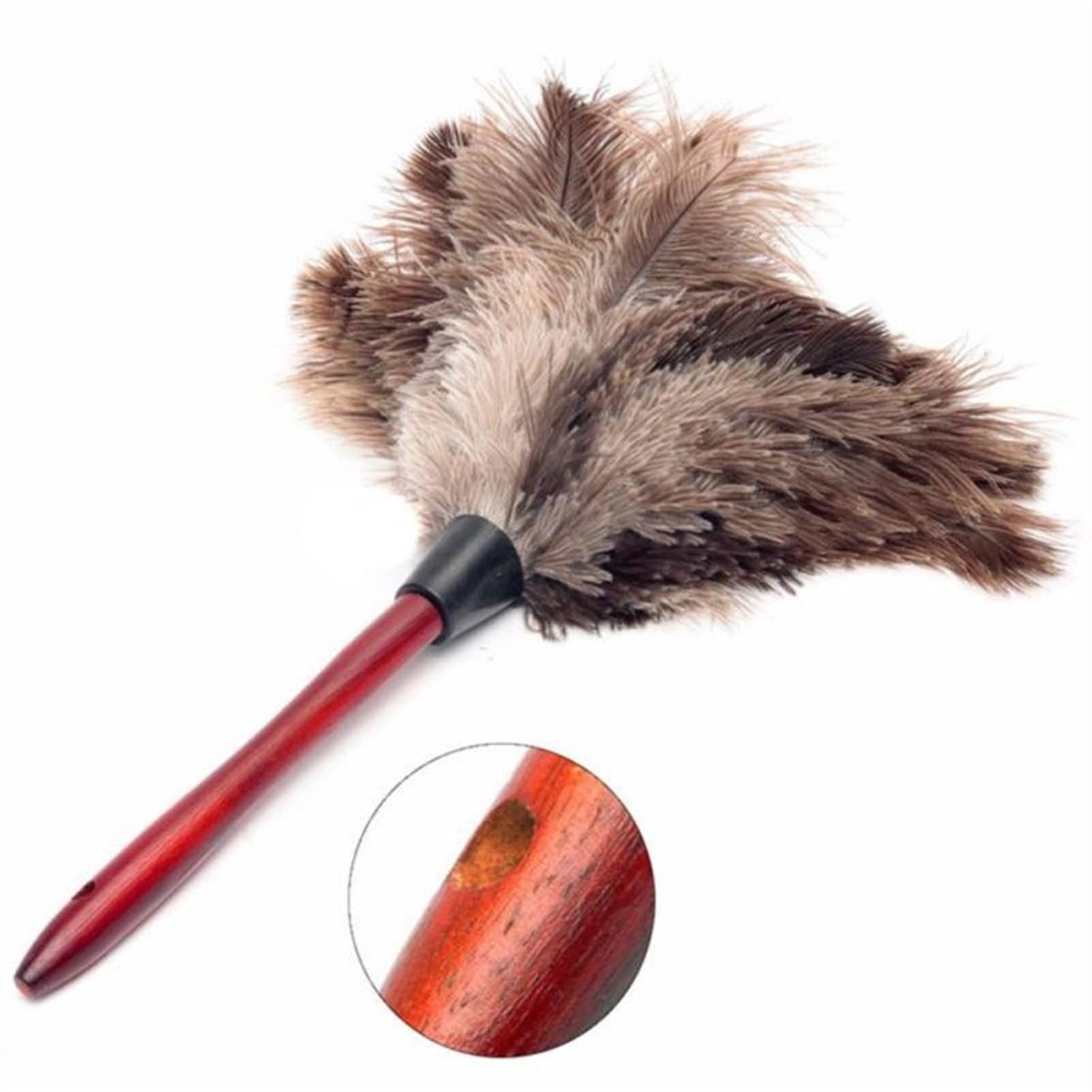Plumero doméstico, Plumeros Suaves de Plumas Avestruz Naturales con Mango Madera, Herramientas Limpieza for el hogar, Accesorios y plumeros