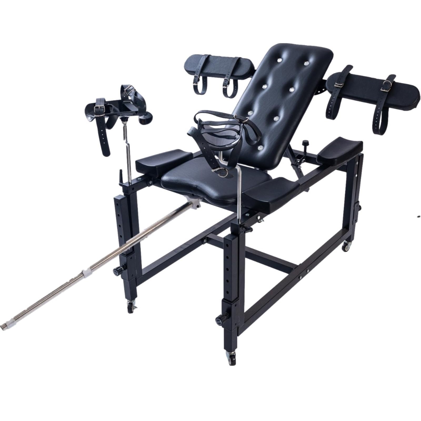 ARIASS Sex chair, bondage device SM chair with sex machine, BDSM fetish sex gynecology chair with ankle cuffs handcuffs, Multifunctional Sex Furniture(Sex chair with dildo holder)