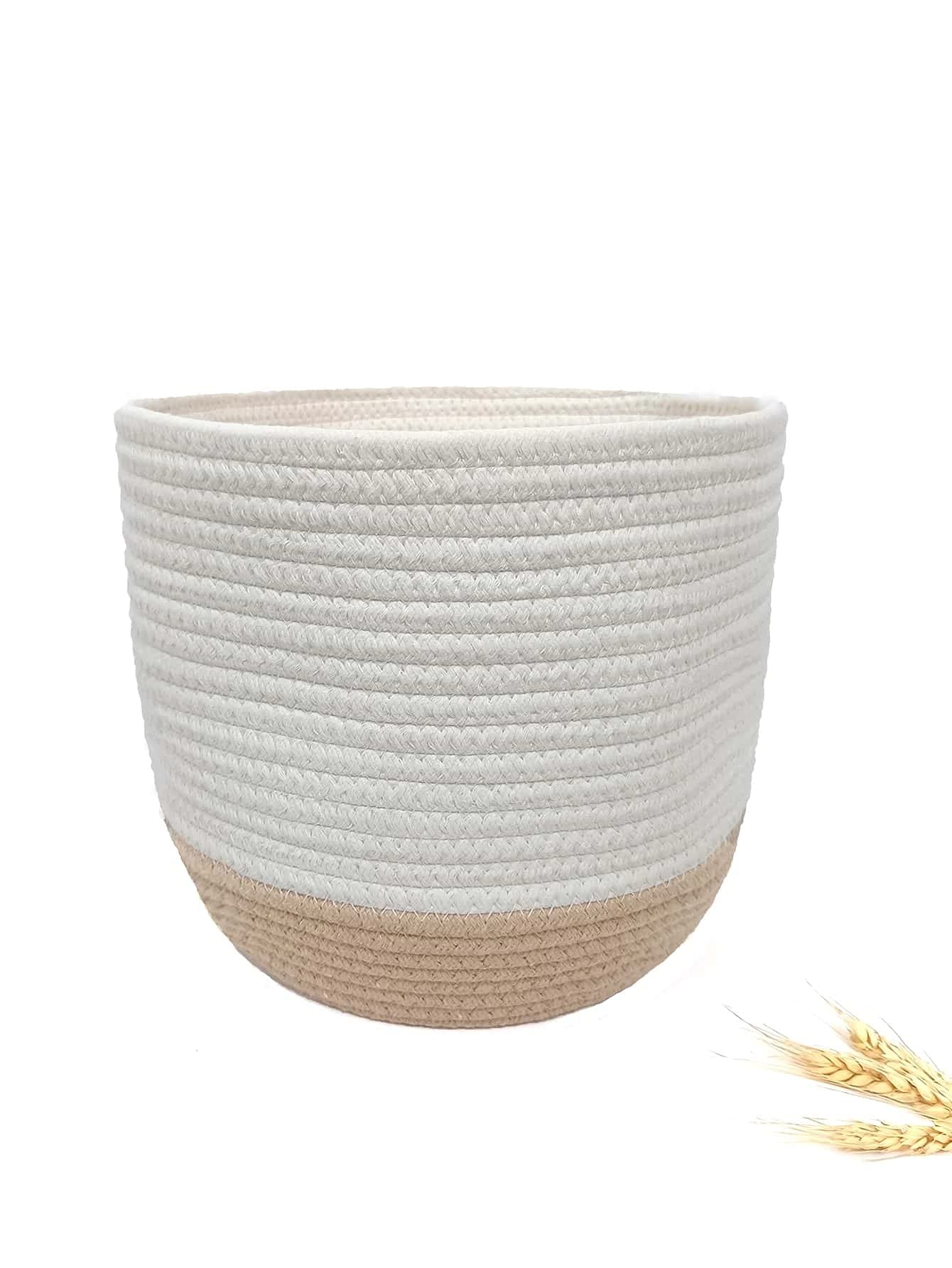 Woven Basket for Indoor Plants Crafts Toys Towels Accessories and More Rope Bin Organizer