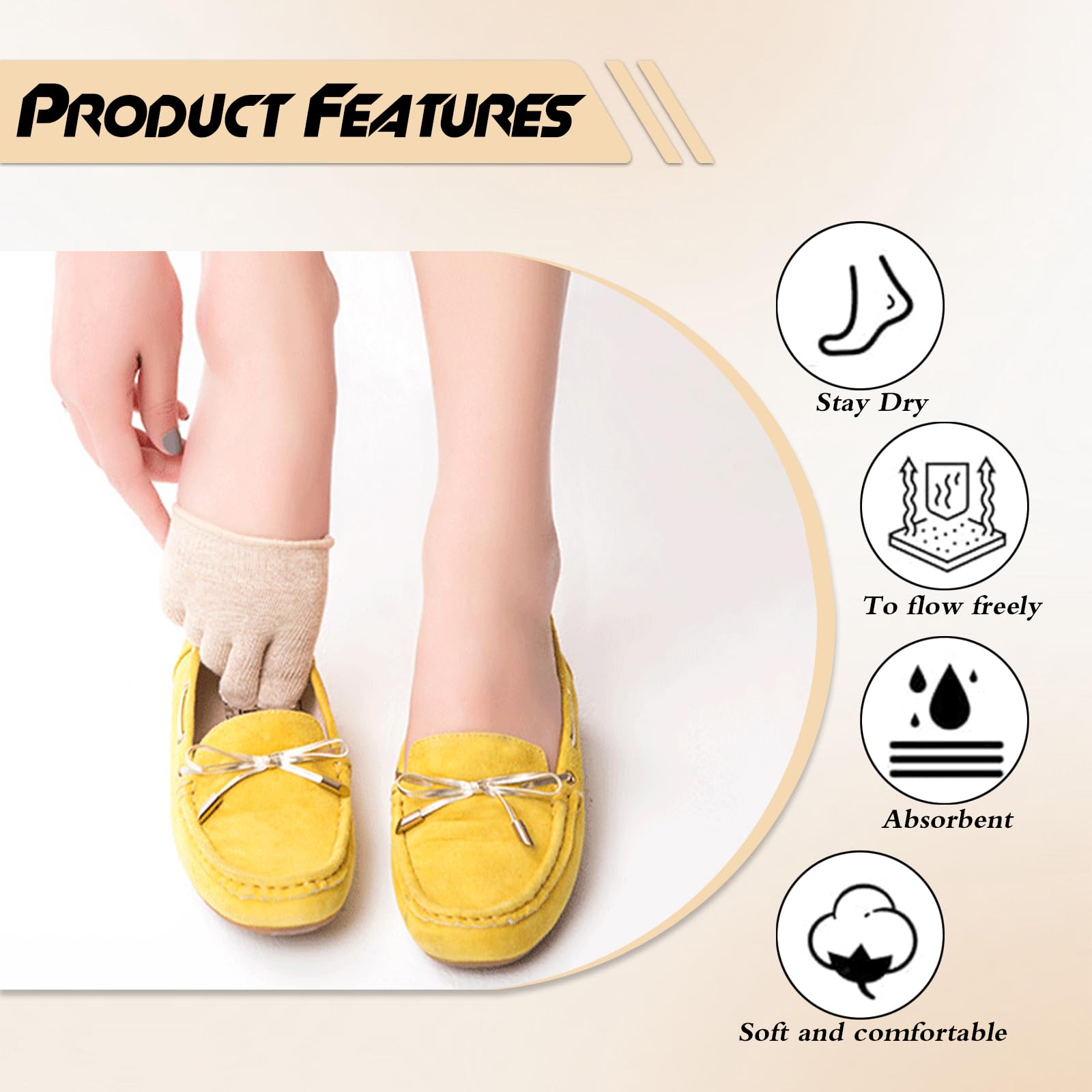 Almohadillas Metatarsales para Pies - Punteras de Zapatos de Algodón Superior para Mujeres - Plantillas Metatarsianas de Corte Bajo, Invisible y Cómoda - Ideal para Zapatos Deportivos, Planos