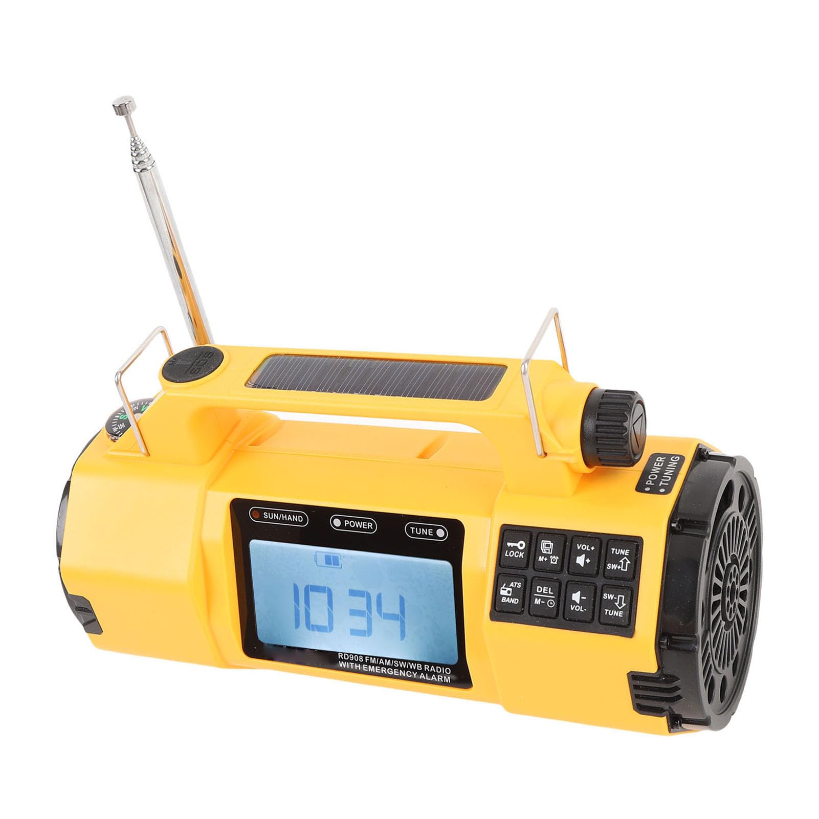 Radio na korkę Awaryjne, Radio Słoneczne 5000 MAh Przenośne SW AM FM z Wyświetlaczem HD LCD, ALERT NOAA dla Domu i Awarii