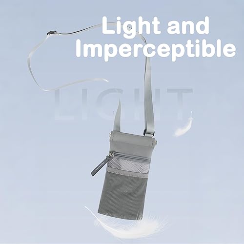 Miniatura 4 de Bolso cruzado para teléfono con soporte para botella de agua, bolsa multifunción para teléfono celular con cremallera y bolsillos de malla, correa