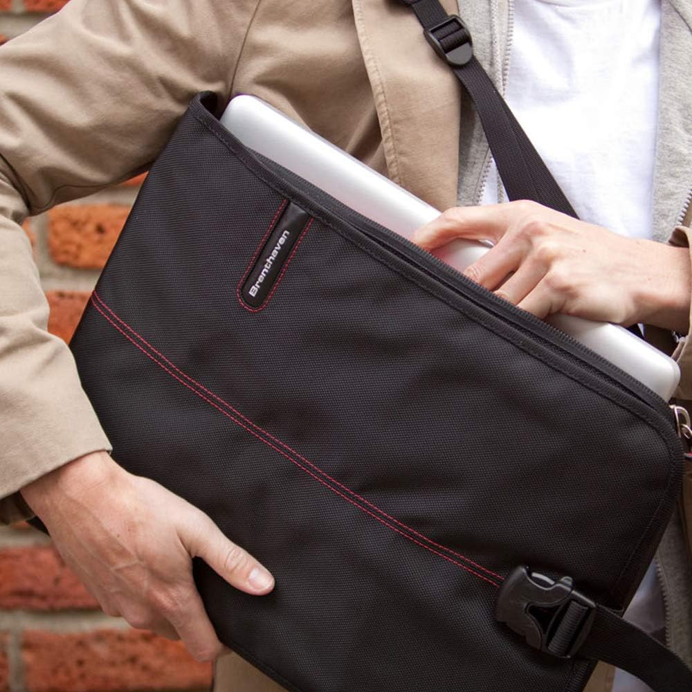 Brenthaven Prostyle Slimpack Backpack Fits up to 15 inch Laptops, MacBooks, Chromebooks and Tablets-Cool Sleek Lightweight Waterproof Compact Secure Bag for Business or Personal Use-Black