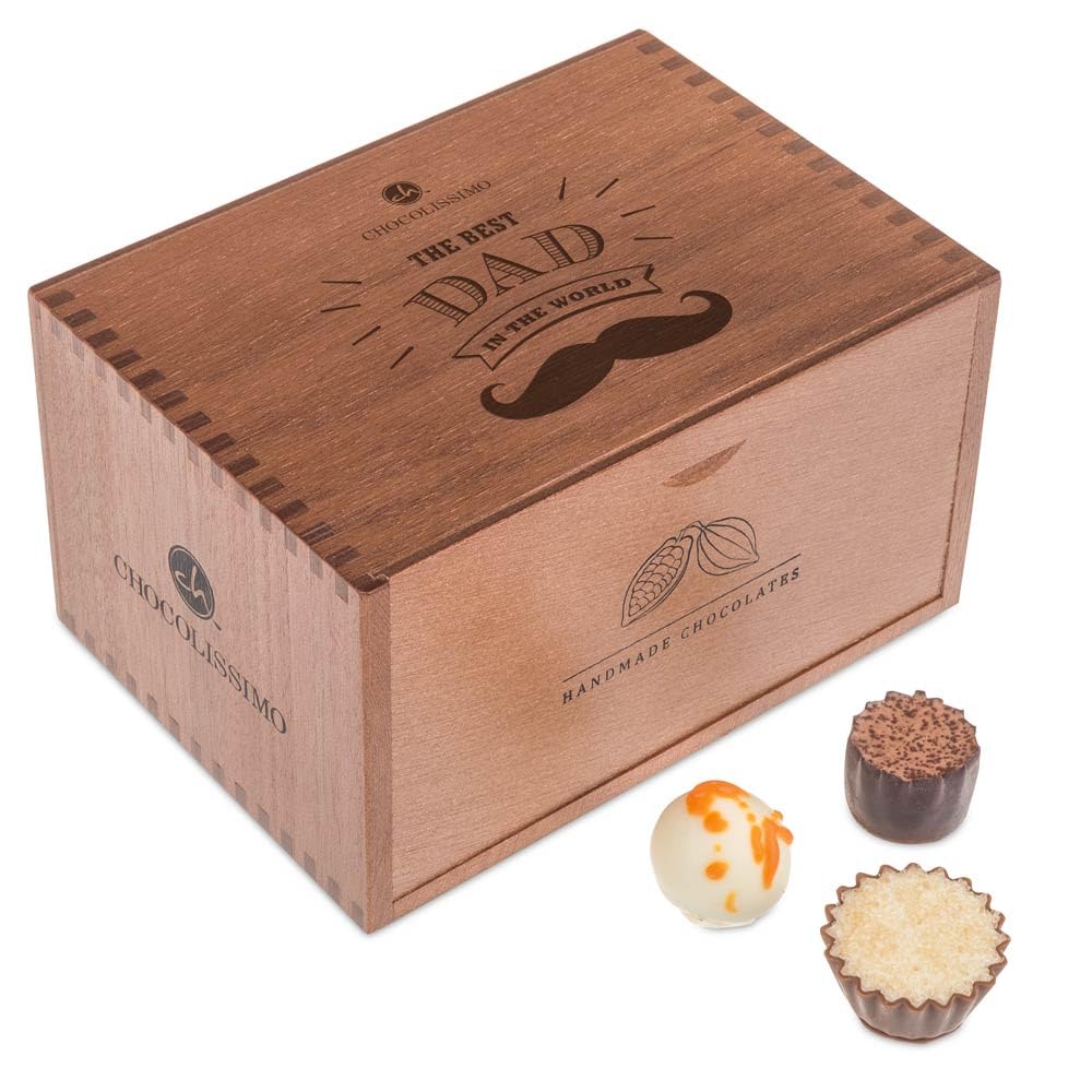 Chocolaterie - Vatertag - Pralinen - 20 Edle Pralinen | Geschenk | Vater | Geburtstag | Weihnachten | Geschenkidee | Schokolade | Süßigkeiten | Vatertagsgeschenk | Weihnachtsschokolade