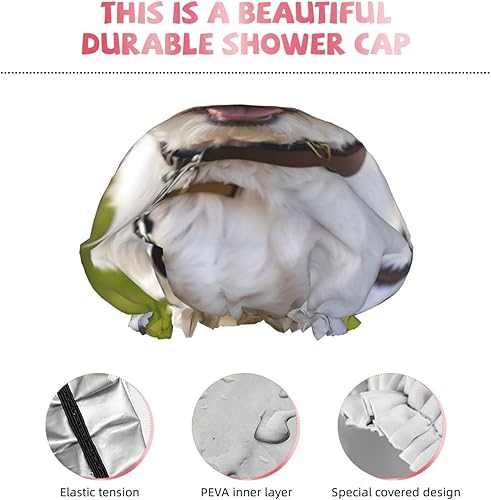 Miniatura 5 de Israeli Flag Shower Cap For Women, Elastic And Reusable,Double Waterproof Layers Bathing Hat