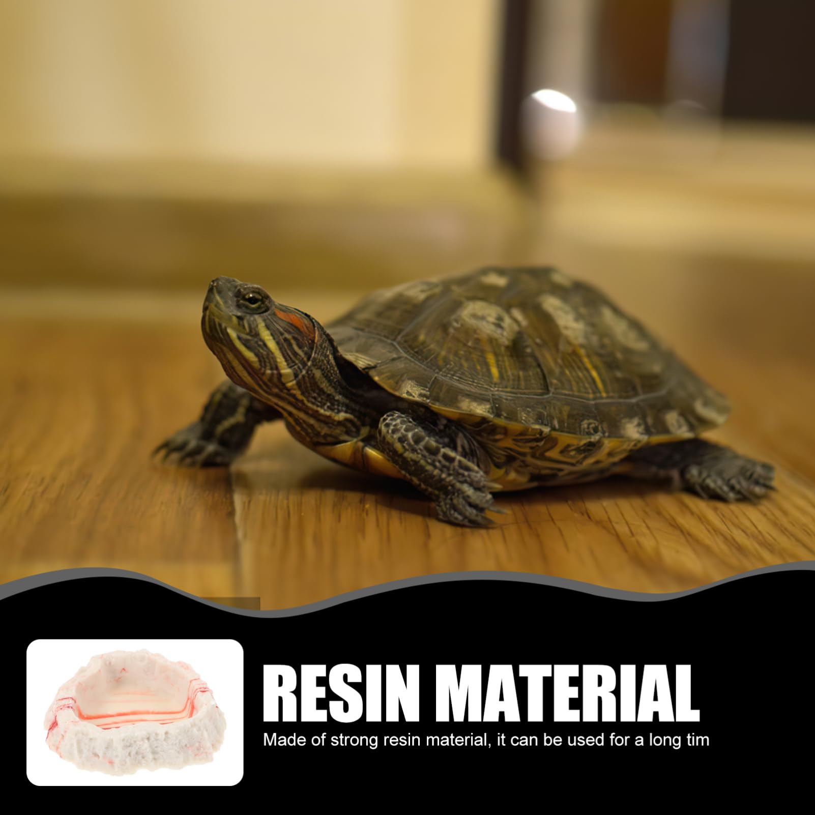ERINGOGO Reptile Feeding Bowl Decorative Resin Water Dish for Lizards Tortoises and Snakes Durable and Easy to Clean for Food and Water Reptile Habitat