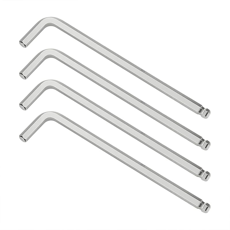 Kit de Chaves Allen Hexagonais com Ponta Esférica 5/32 pol. 3,97 mm em Aço CR-V FOCMKEAS, 4 Peças