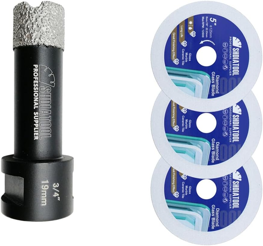 SHDIATOOL Diamond Core Drill Bits 3/4-Inch for Porcelain Ceramic Tile Marble Brick Hole Saw