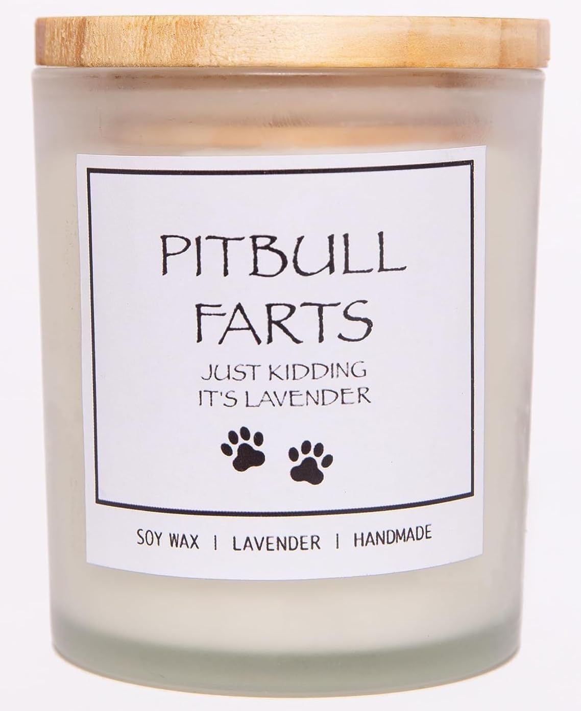 Pitbull Gifts & Decor, Pitbull Gifts for Women, Dog Farts Candle, Pet Friendly Lavender Scented Candle, Natural Soy Wax & Natural Essential Oils