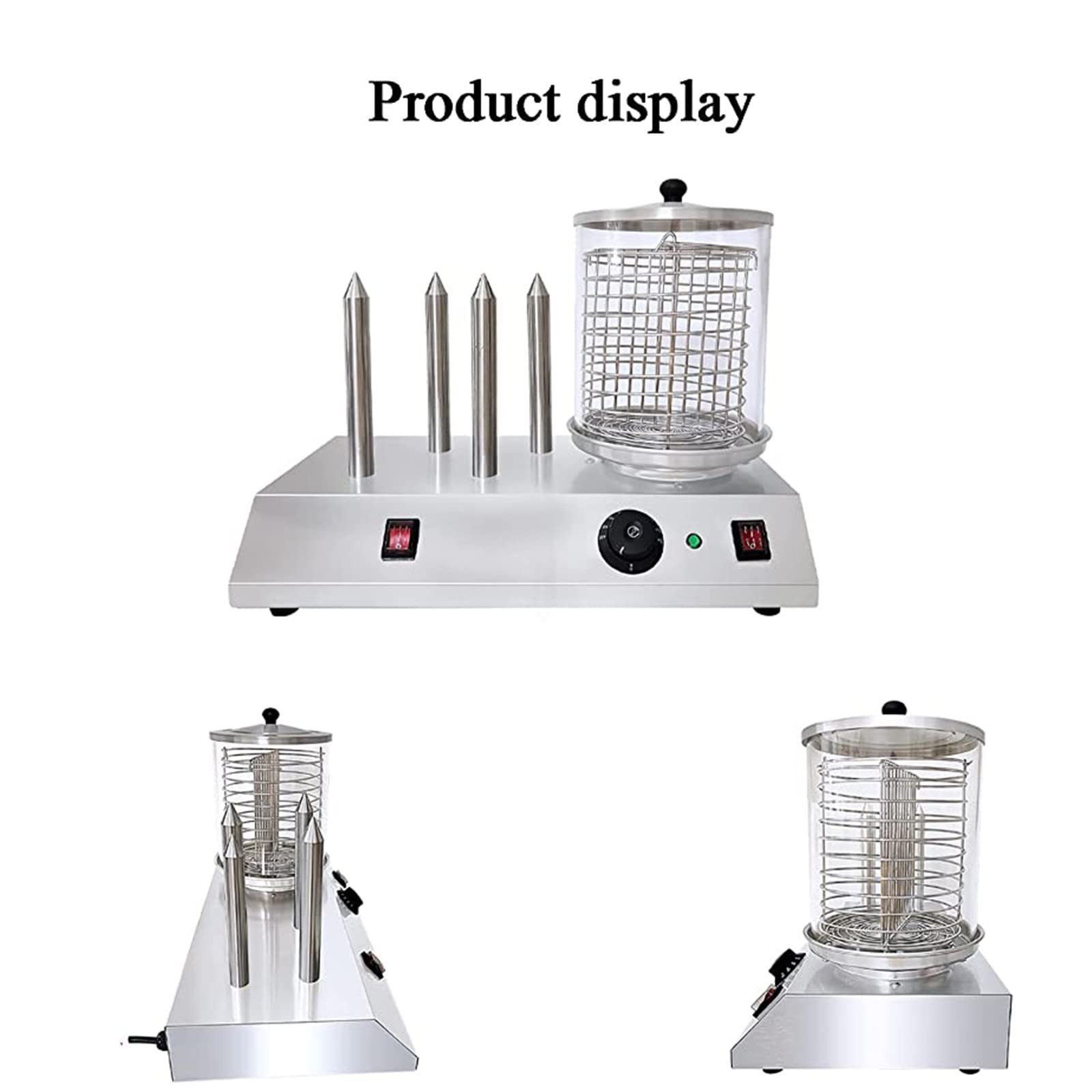 Calentador Profesional para Máquinas De Perritos Calientes, Calentador De Salchichas, Cocinador De Salchichas para Perritos Calientes De Acero Inoxidable.,4sticks